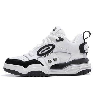 VIDORY ANGEL Puffy Shoes Slip Resistant Abrasion Resistant High top Skateboard Shoes Men's Black White