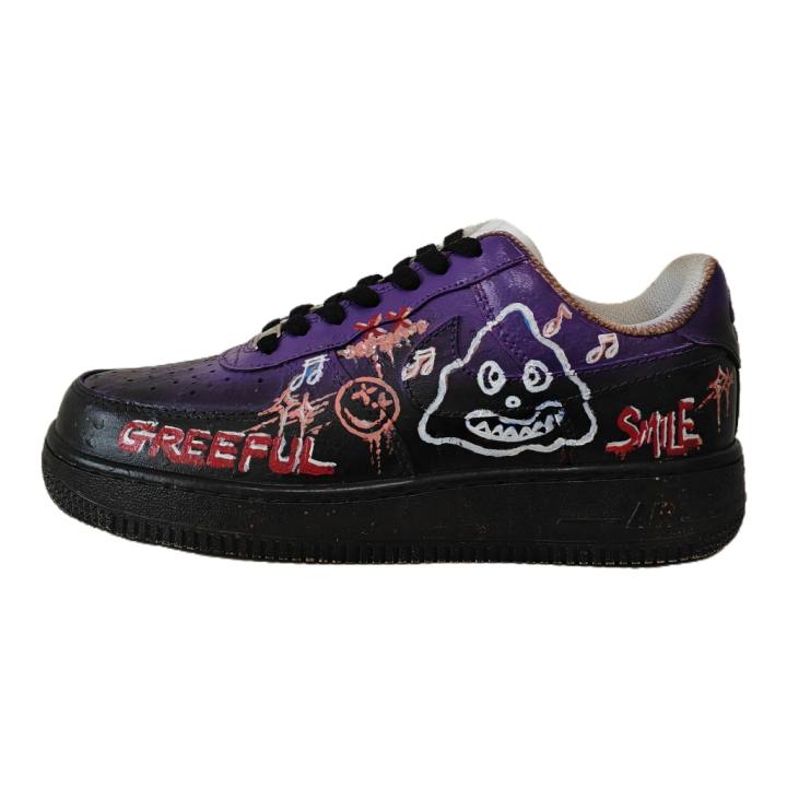 Nike Nike Air Force 1 Enjoy The Moment Graffiti Low top Skateboard Shoes Men's Black