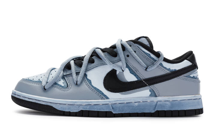 Nike Nike Dunk Slip Resistant Cushioning Low top Skateboard Shoes GS Blue Black