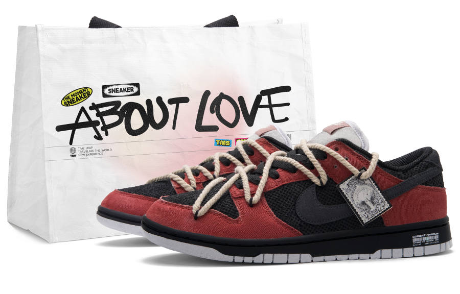 Nike Nike Dunk Red Black Street Low top Skateboard Shoes Unisex Black Red