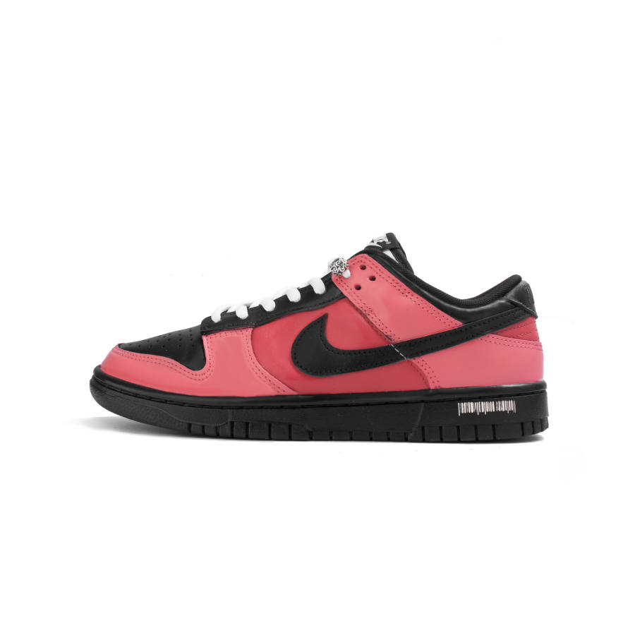 Nike Nike Dunk Synthetic Leather Abrasion Resistant Low top Skateboard Shoes Unisex Rose Red