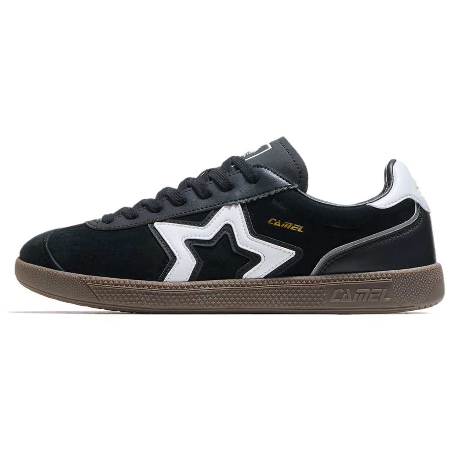 CAMEL Top Grain Pig Leather Breathable And Slip Resistant Low top Skateboard Shoes Men's