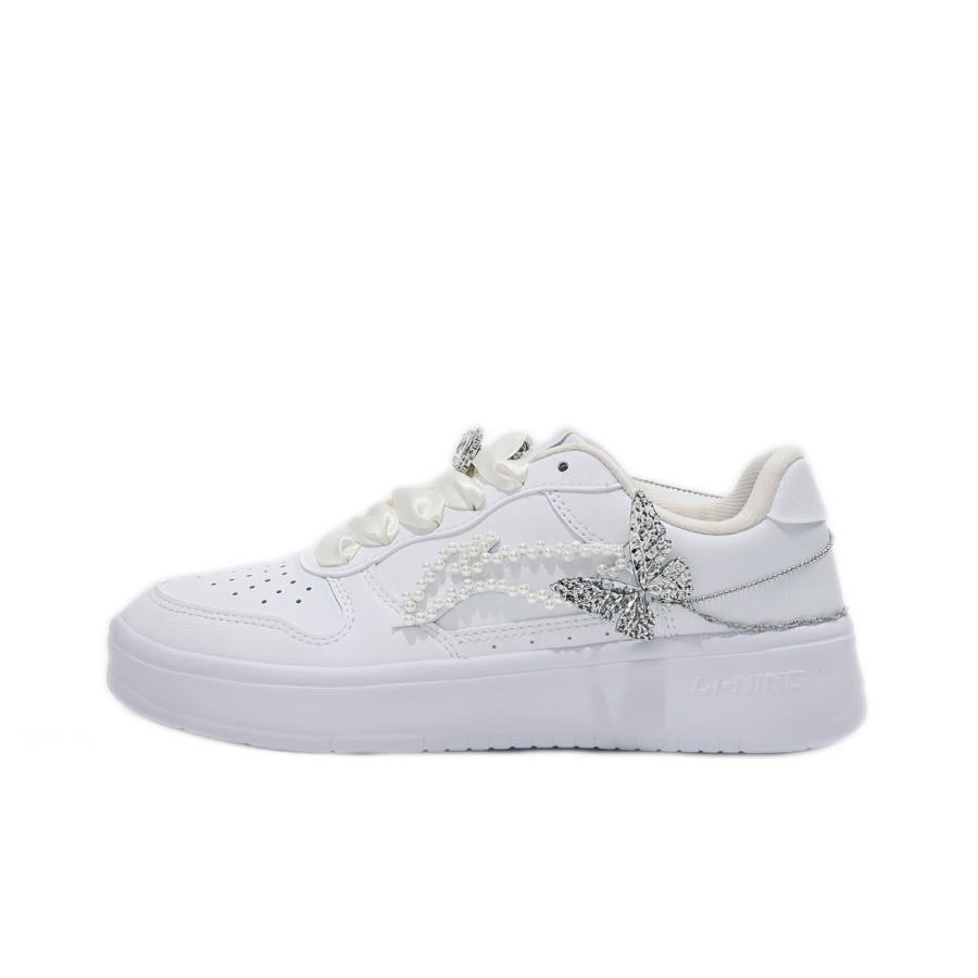 Li-Ning Li Ning Floating Boat Dream Factory Wear resistant And Lightweight Low top Skateboard Shoes Women's White