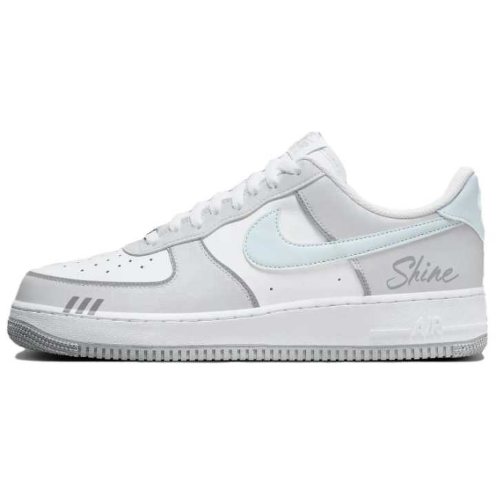 Nike Nike Air Force 1 Premium Cool Gray Abrasion Resistant Low top Skateboard Shoes Unisex White Gray