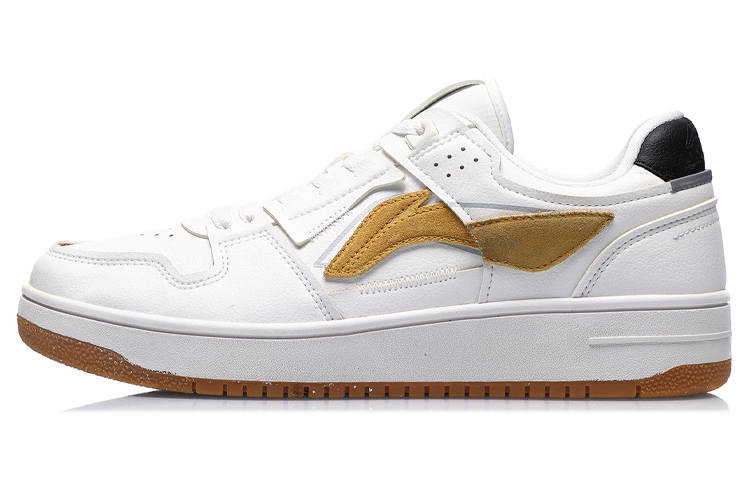 Li-Ning Li Ning Tianji Slip Resistant Cushioning Abrasion Resistant Breathable Low top Skateboard Shoes Men's White Yellow