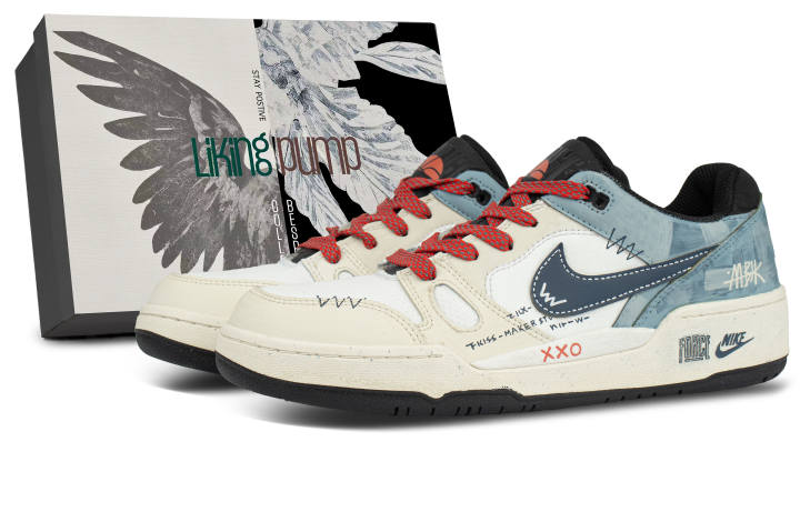 Nike Nike Full Force Synthetic Leather Abrasion Resistant Abrasion Resistant Low top Skateboard Shoes Men's Gray