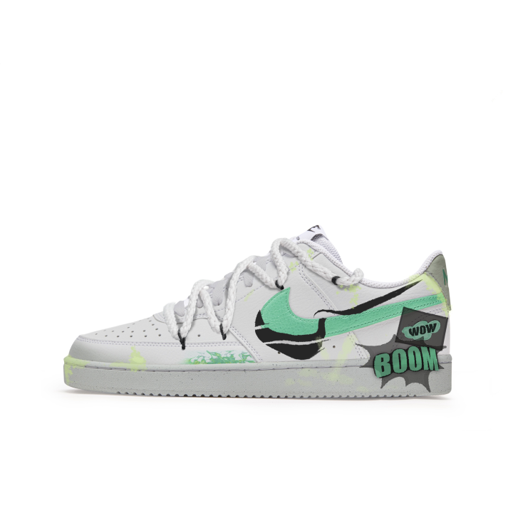 Nike Nike Court Vision 1 Slip Resistant Abrasion Resistant Low top Skateboard Shoes Men's White Green