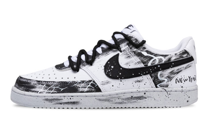 Nike Nike Court Vision 1 Dark Night Phantom Snake Slip Resistant Abrasion Resistant Low top Skateboard Shoes Unisex