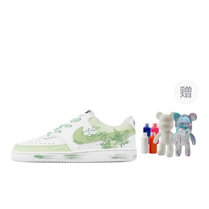 Nike Nike Court Vision 1 Mint, Fluid Bear Abrasion Resistant Low top Skateboard Shoes Men's Green White