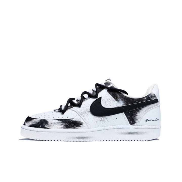 Nike Nike Court Vision 1 Low top Skateboard Shoes Men's Black White