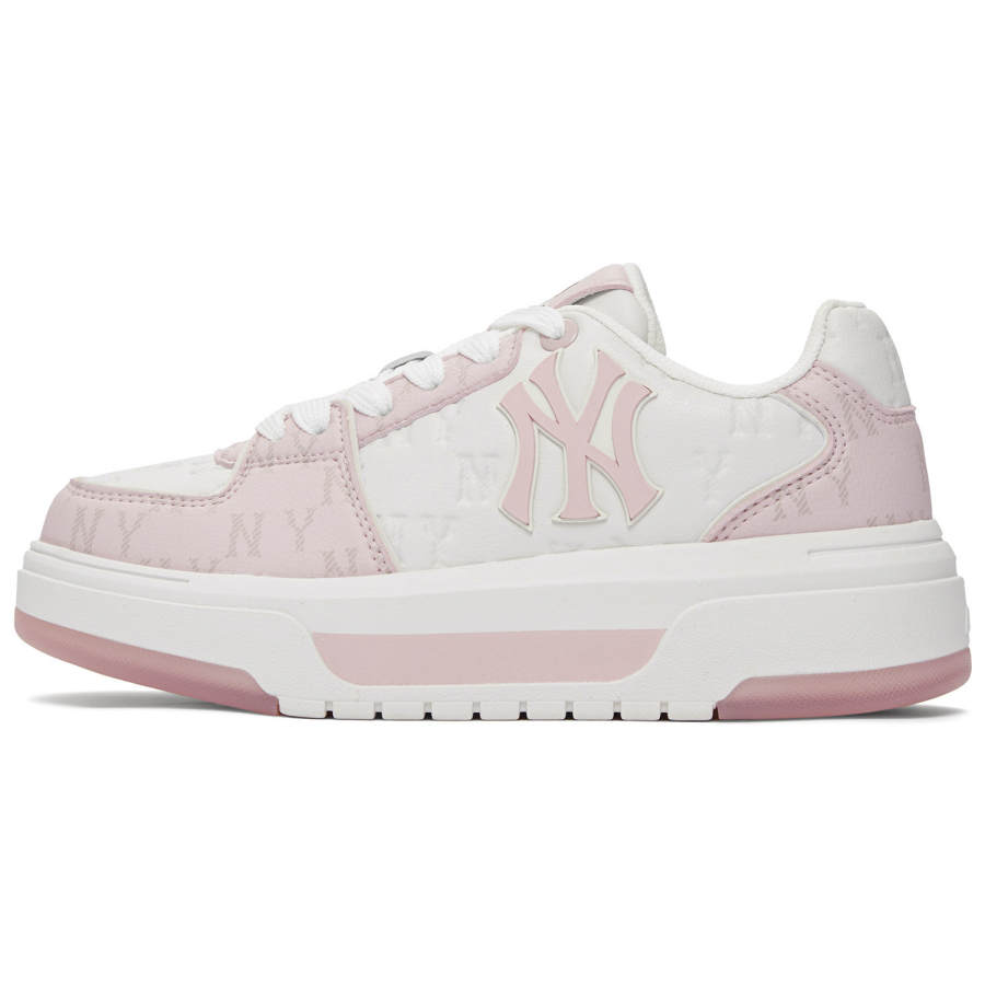 MLB Chunky Liner Synthetic Leather Height Increasing Low top Skateboard Shoes Unisex Pink