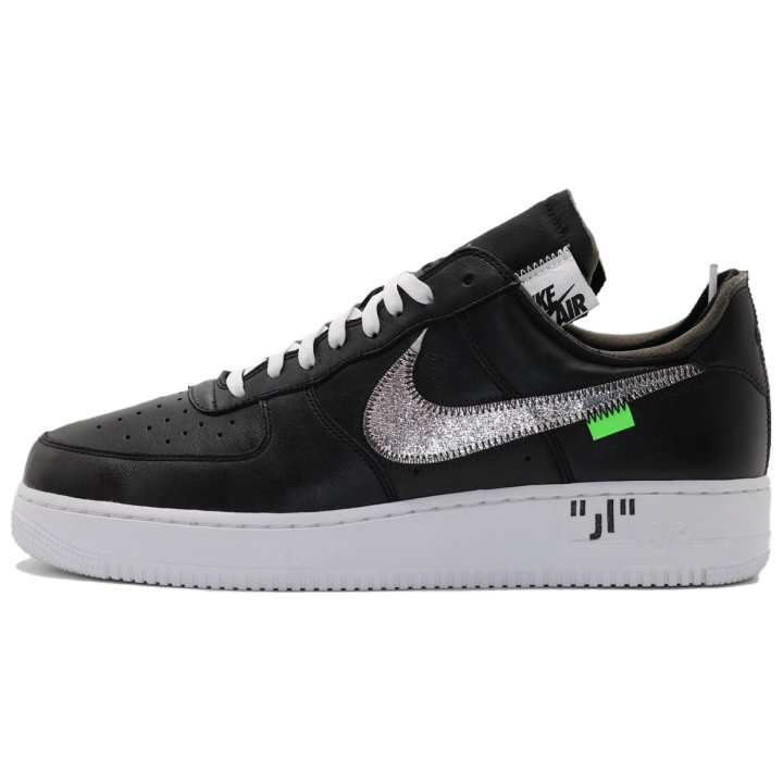 Nike OFF WHITE x Nike Air Force 1 Slip Resistant Abrasion Resistant Low top Skateboard Shoes Unisex Black Silver
