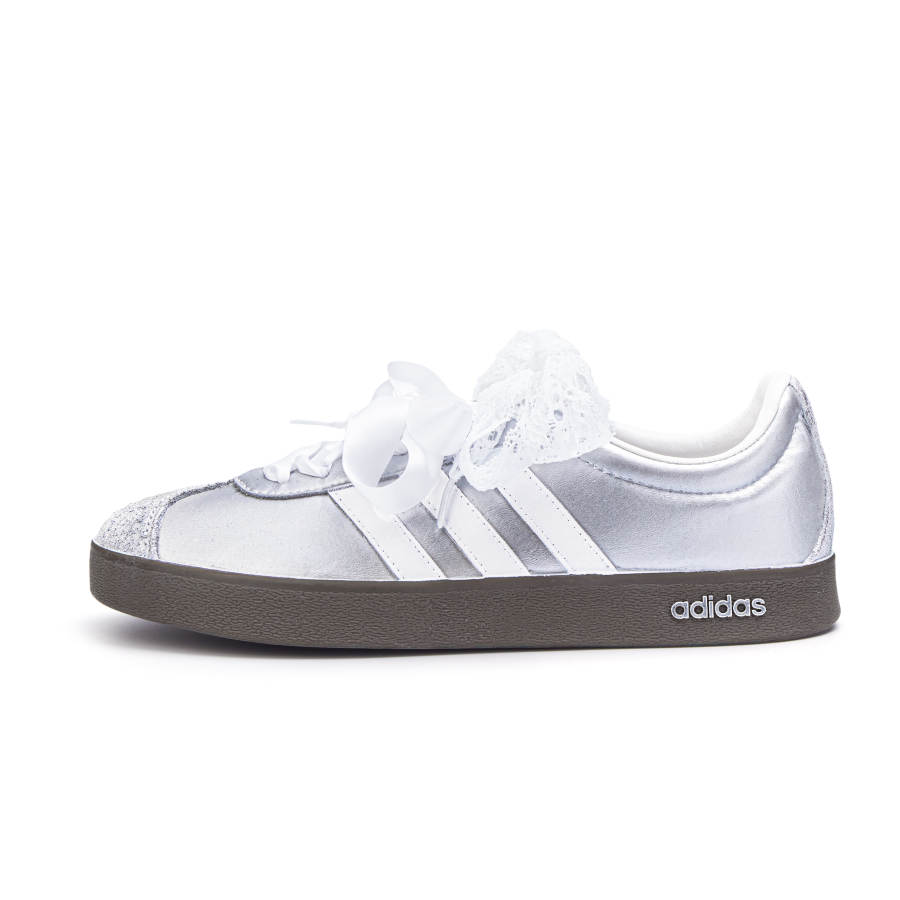 Adidas Neo VL Court 2.0 Slip Resistant Low top Skateboard Shoes Unisex Silver