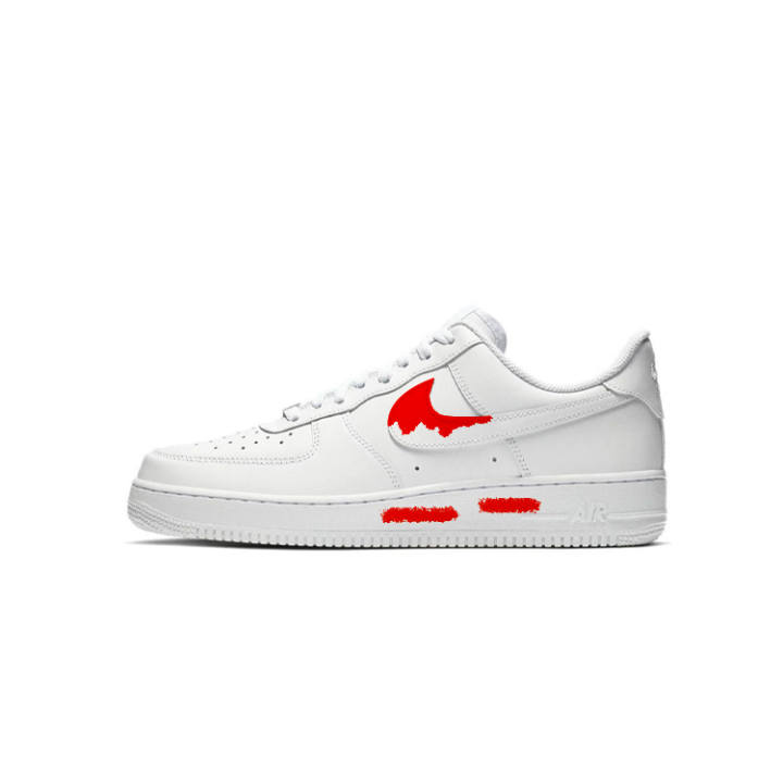 Nike Nike Air Force 1 Low top Skateboard Shoes Unisex White Red