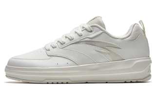 Anta Life Collection Leather Slip Resistant Abrasion Resistant Low top Skateboard Shoes Men's White