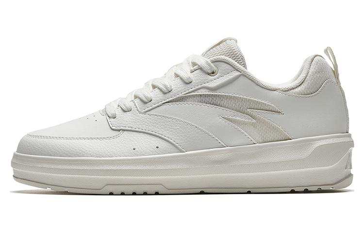 ANTA Anta Life Collection Leather Slip Resistant Abrasion Resistant Low top Skateboard Shoes Men's White