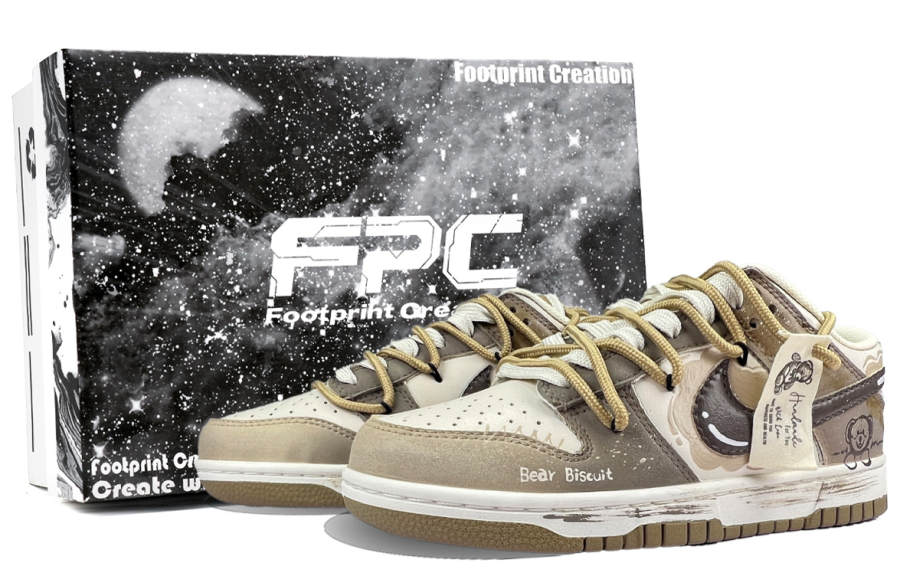 Nike Nike Dunk Bear Cookies Abrasion Resistant Low top Skateboard Shoes Unisex Khaki