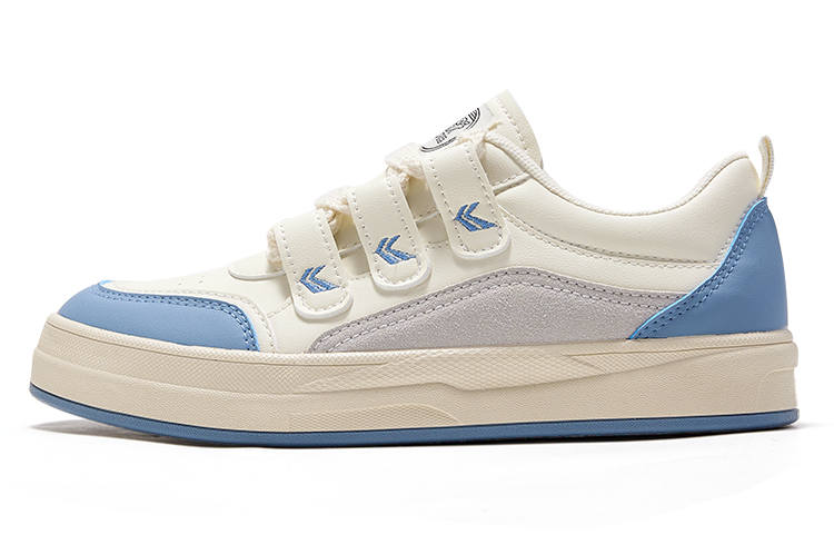 FEIYUE Slip-Resistant Abrasion-Resistant Low-top Skateboard Shoes Women's Beige Blue