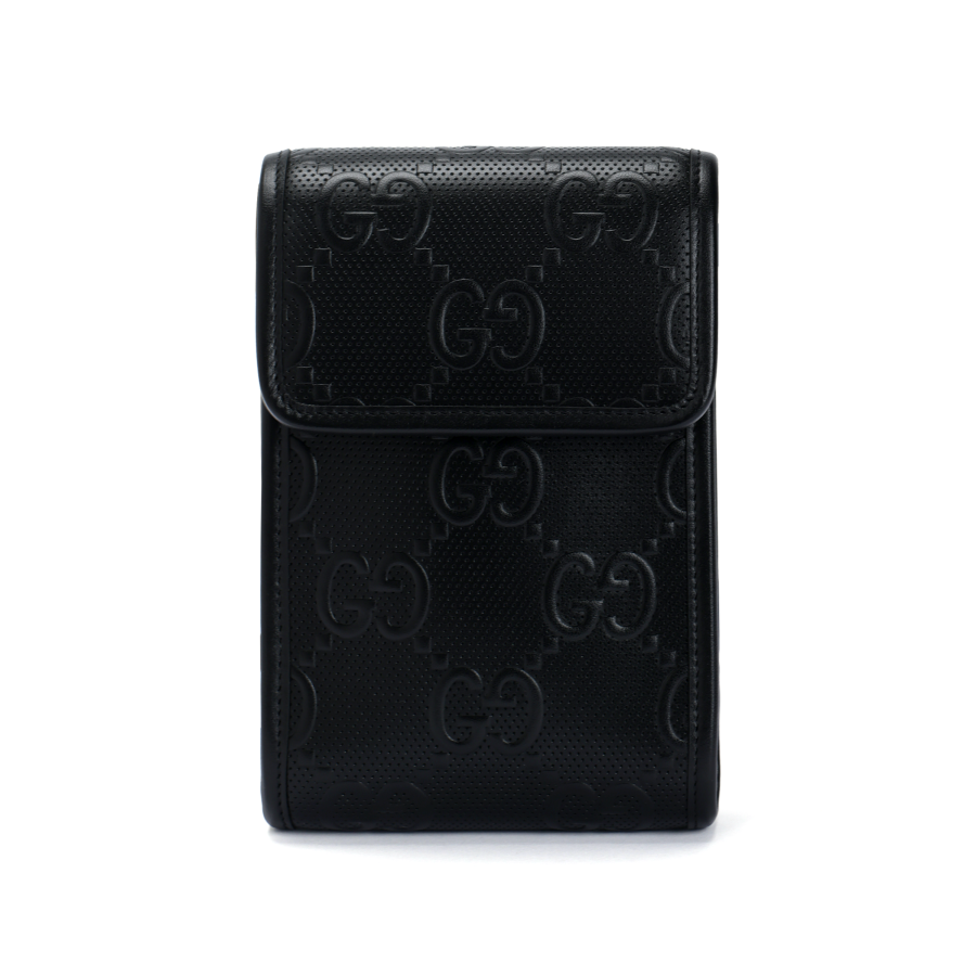 GUCCI Leather Crossbody Bag, Shoulder Bag Unisex Black
