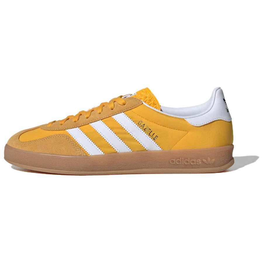 Adidas Originals Gazelle Low top Skateboard Shoes Men's Yellow White