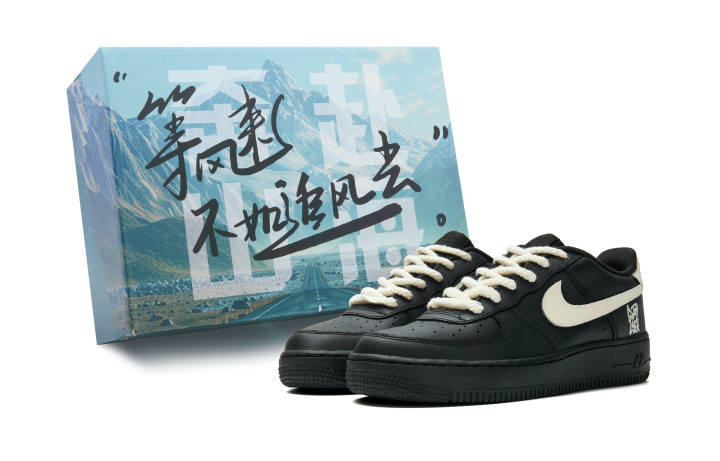Nike Nike Air Force 1 Abrasion Resistant Low top Skateboard Shoes Unisex Beige Black