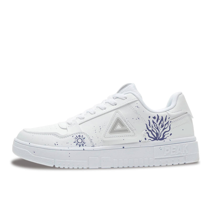 PEAK Air Force 1 Slip Resistant Abrasion Resistant Low top Skateboard Shoes Men's White