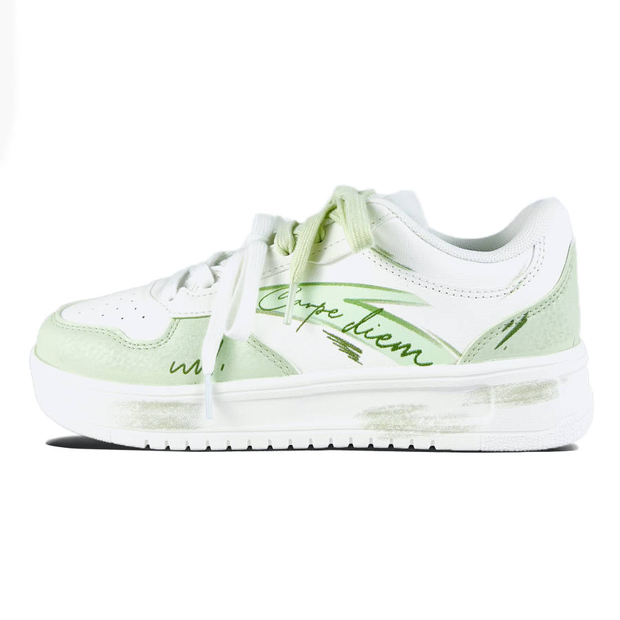 Anta Easy Slip Resistant, Abrasion Resistant, Lightweight Low top Skateboard Shoes Unisex Green White