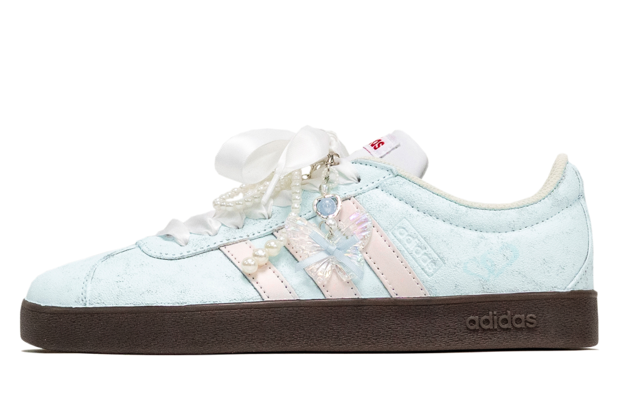 Adidas Adidas VL COURT 2.0 Skateboard Shoes Women's Low Top Pink Green