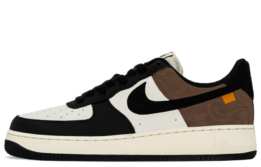Nike Nike Air Force 1 Baroque Abrasion Resistant Abrasion Resistant Low top Skateboard Shoes Men's Black Brown