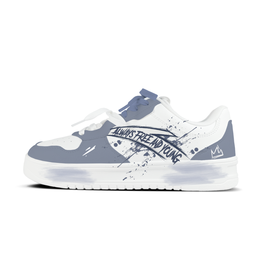 Anta Easy Gray Footprints Slip Resistant Abrasion Resistant Low top Skateboard Shoes Unisex
