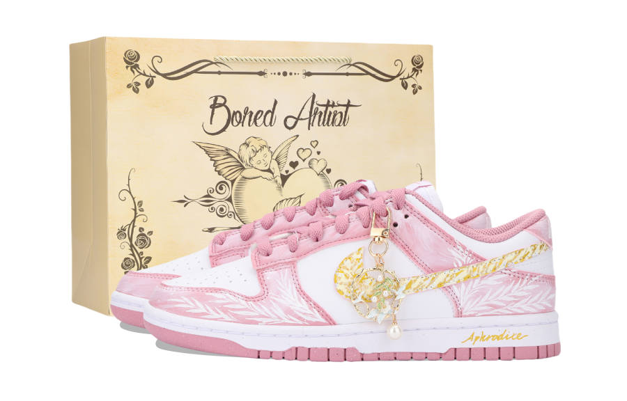 Nike Nike Dunk Aphrodite's Kiss Slip Resistant Abrasion Resistant Low top Skateboard Shoes Unisex Pink Gold