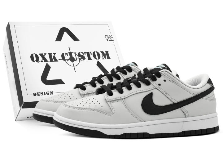 Nike Nike Dunk Gray Tracing Slip Resistant Abrasion Resistant Low top Skateboard Shoes Men's Black Gray