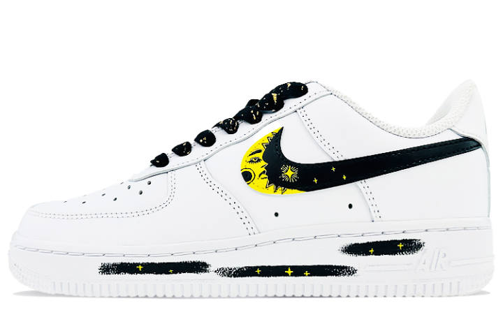 Nike Nike Air Force 1 Low top Skateboard Shoes Women's Black Yellow