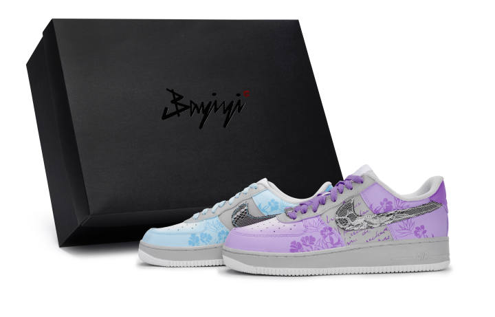 Nike Nike Air Force 1 811 Manufacturing, Blue Wind Golden Speech Blue Purple, Special Shoe Box Low top Skateboard Shoes