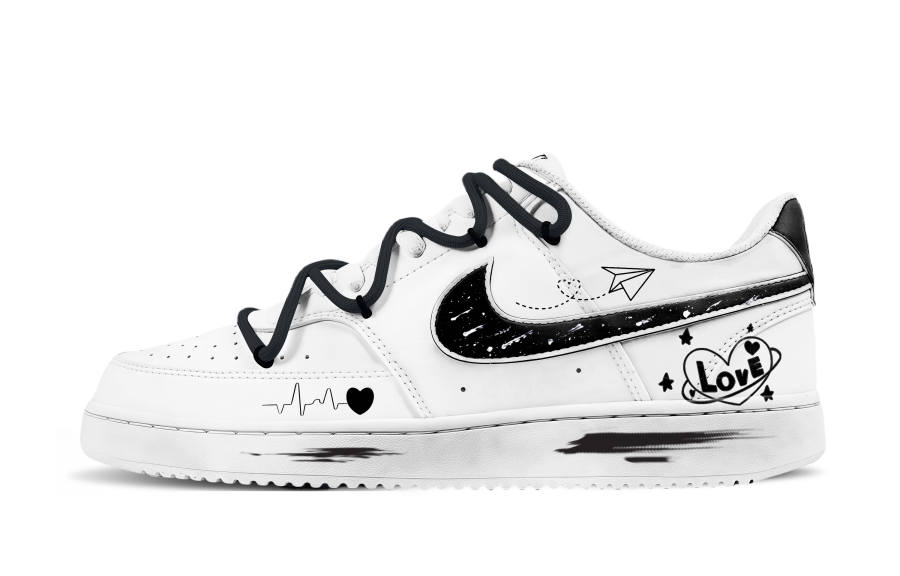 Nike Nike Court Vision 1 Love Letter Abrasion Resistant Abrasion Resistant Low top Skateboard Shoes Unisex White