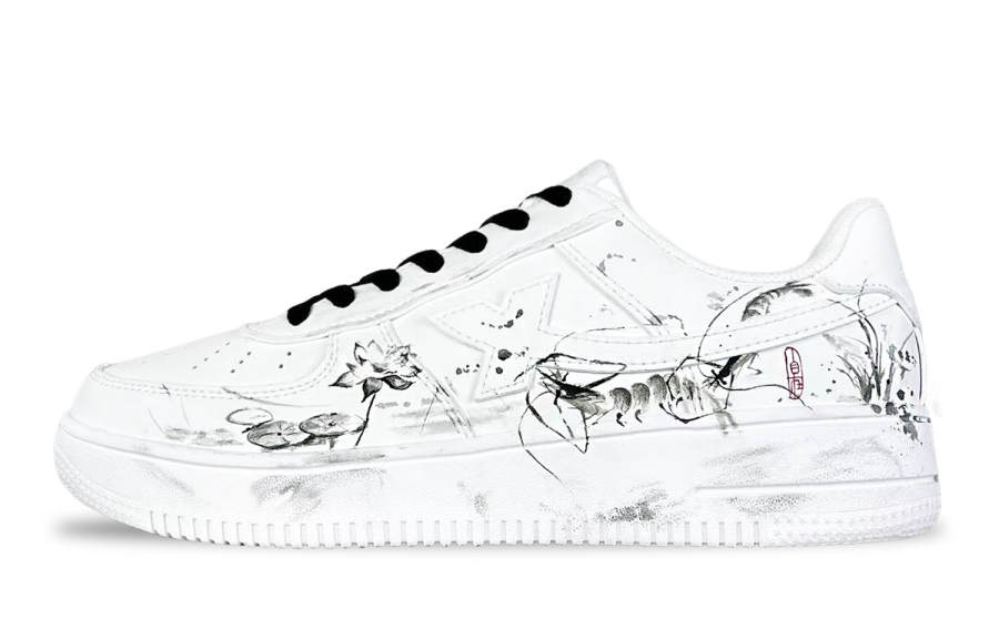 XTEP Air Force 1 Abrasion Resistant Impact Resistance Low top Skateboard Shoes Unisex Black White