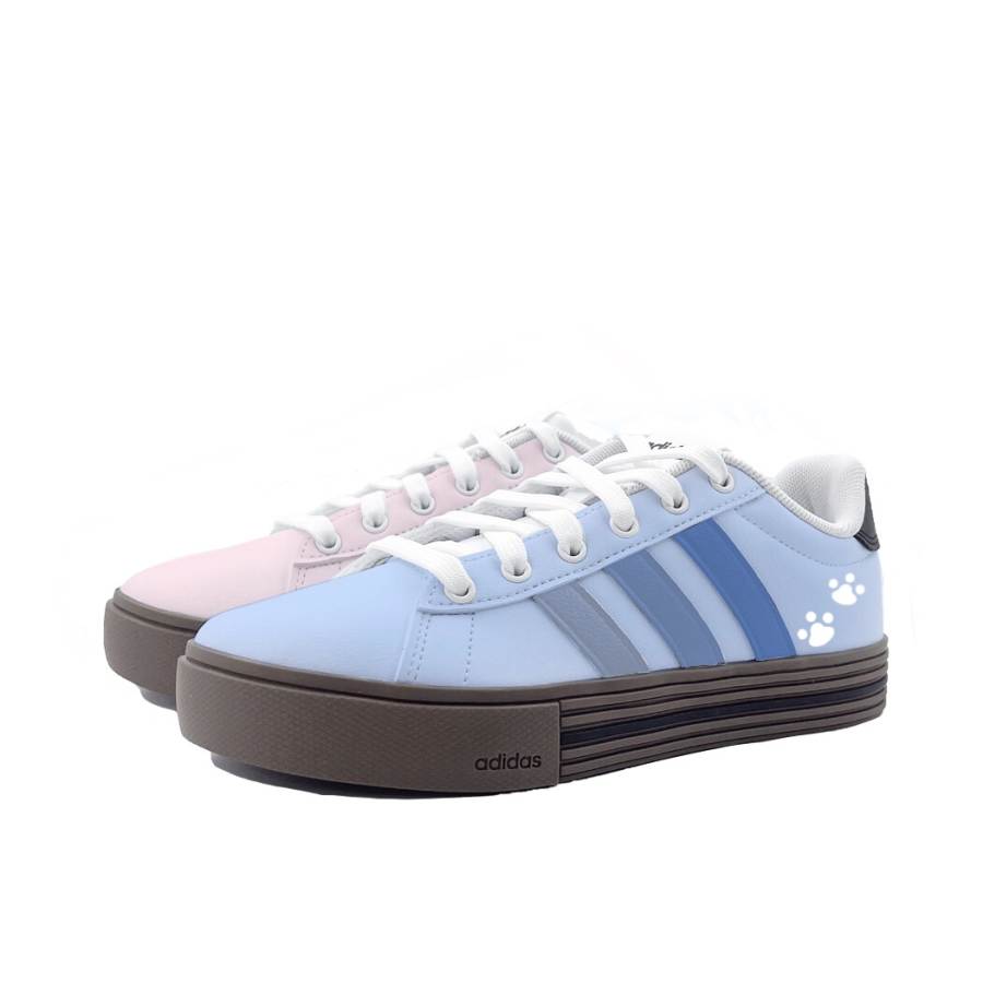 Adidas Adidas Daily 4.0 Blue Pink Entangled Mismatched, Niche Design, Couple's, Campus Style White Sneakers Comfortable