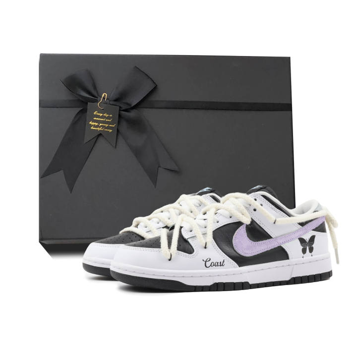 Nike Nike Dunk Reverse Butterfly Abrasion Resistant Low top Skateboard Shoes Unisex Gray Purple