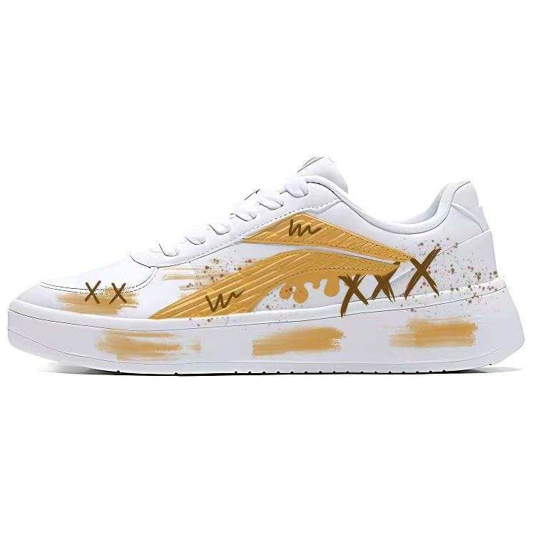 Li-Ning Li Ning Synthetic Leather Slip Resistant, Abrasion Resistant, Lightweight Low top Skateboard Shoes Men's Yellow