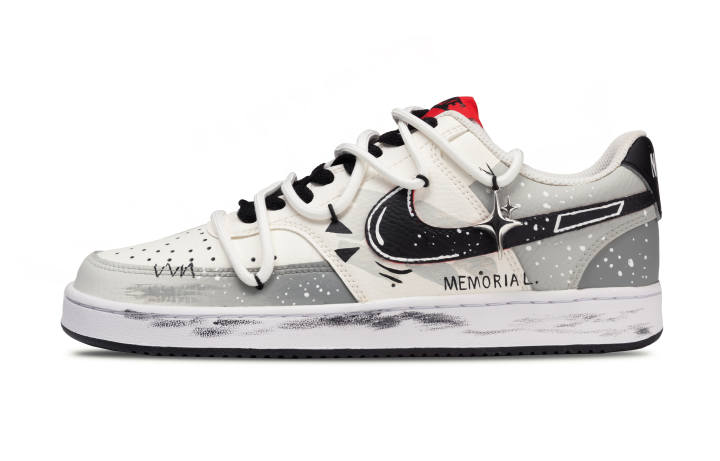 Nike Nike Court Vision 1 Daylight Stars Wear resistant And Lightweight Low top Skateboard Shoes Men's Gray