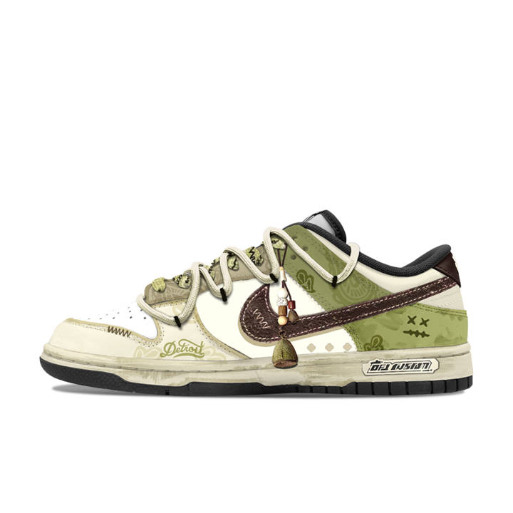 Nike Nike Dunk Free Panda, Green Fruit Charm Abrasion Resistant Abrasion Resistant Low top Skateboard Shoes Unisex