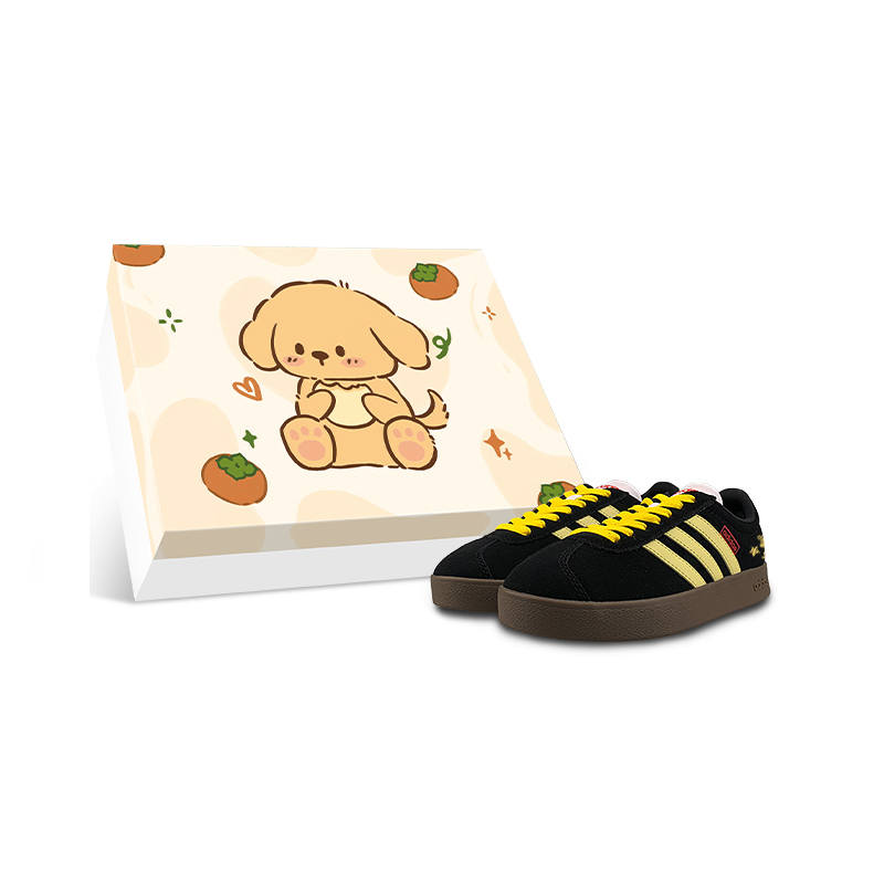Adidas Adidas VL COURT 2.0 Slip Resistant Low top Skateboard Shoes Unisex Black Yellow