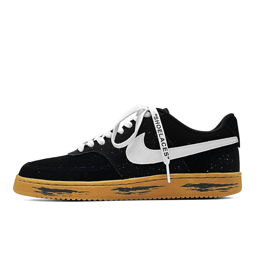 Nike Nike Court Vision 1 Nightfall Knight Synthetic Leather Abrasion Resistant Low top Skateboard Shoes Men's Black