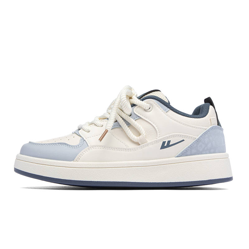 Warrior Slip Resistant Abrasion Resistant Low top Skateboard Shoes Unisex Dark Blue White
