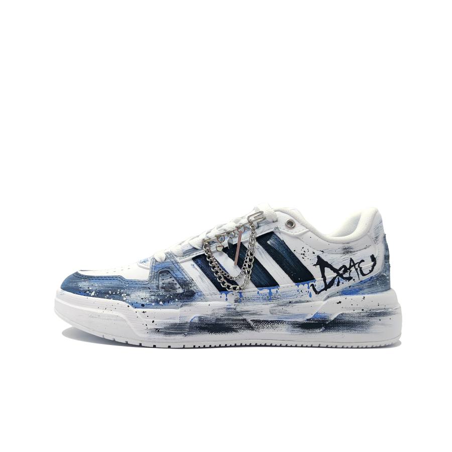 Adidas Adidas LITE BALLER Street Graffiti MH Project Pu Abrasion Resistant Low top Skateboard Shoes Unisex Light Blue