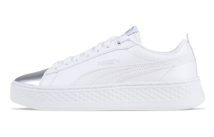 PUMA Smash Platform Classic Skateboarding Shoes Silver Women's