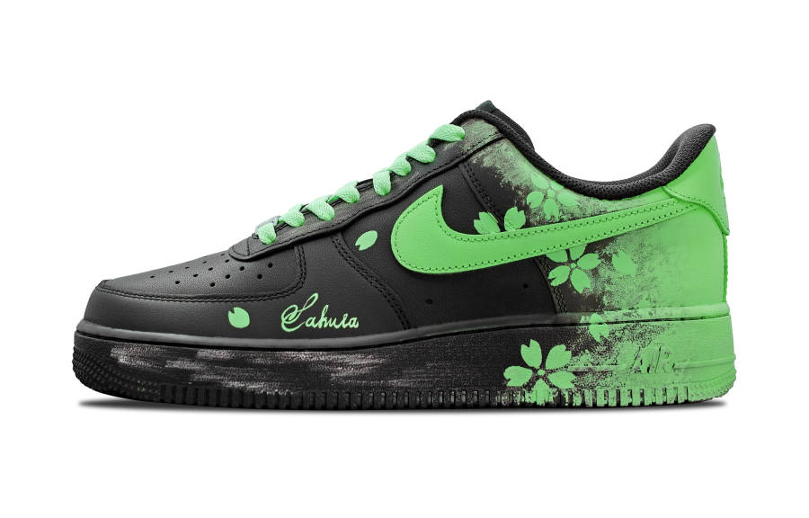 Nike Nike Air Force 1 Coverage Slip Resistant Abrasion Resistant Low top Skateboard Shoes Unisex Neon Green