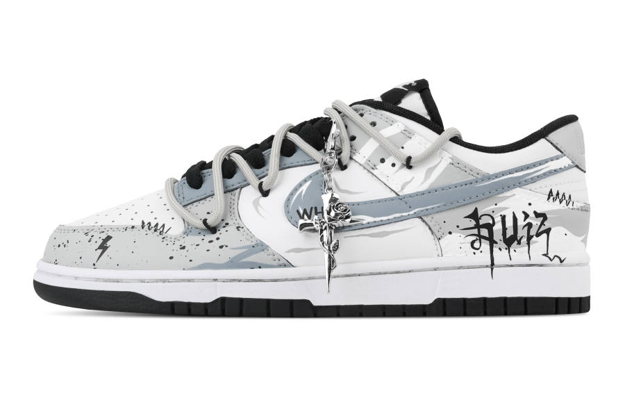 Nike Nike Dunk Gothic Crushed Stream Abrasion Resistant Low top Skateboard Shoes Unisex Gray Blue