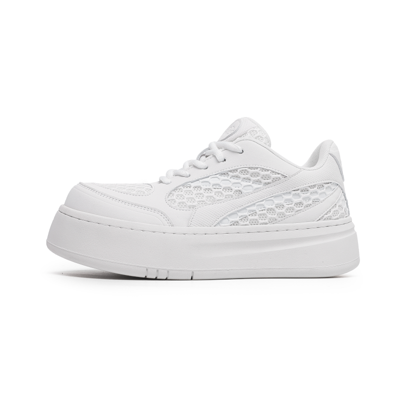 Angelmix Angelmi Slip Resistant Abrasion Resistant Low top Skateboard Shoes Unisex White