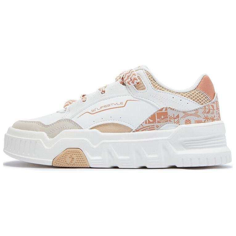 361° Slip Resistant Abrasion Resistant Low top Skateboard Shoes Women's White Brown